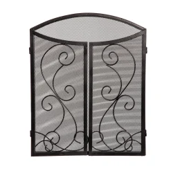 Plow & Hearth Tri-Panel Fireplace Screens><noscript><img width=