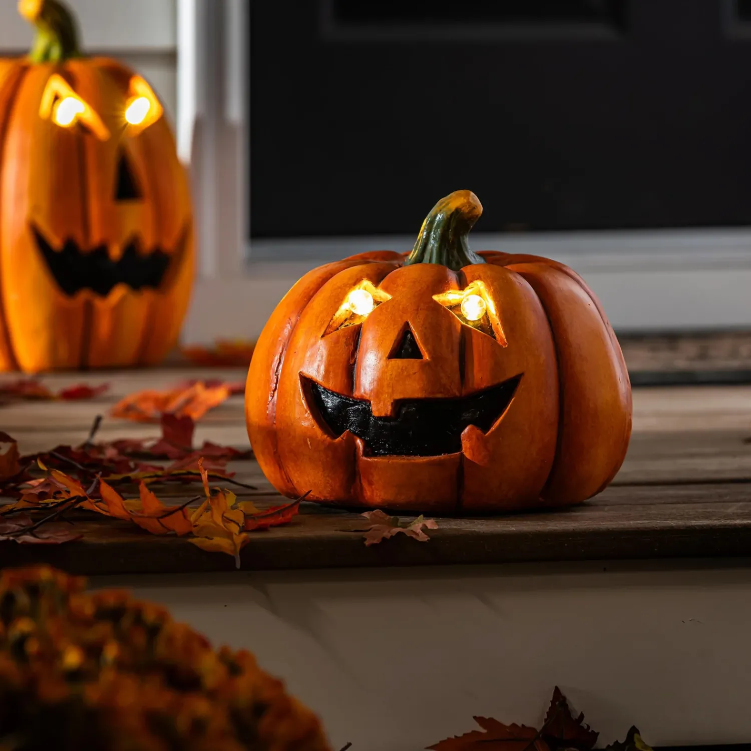 Plow & Hearth Garden Statues>Jack-O-Lantern Pumpkin LED Statue, 10"H