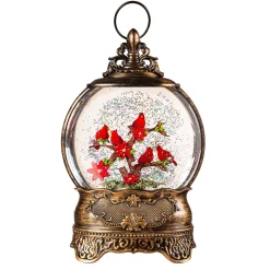 Plow & Hearth Decorative Accents>Joyful Traditions LED Table Decor Cardinal on Branches Antique Water Lanter, 10.5"