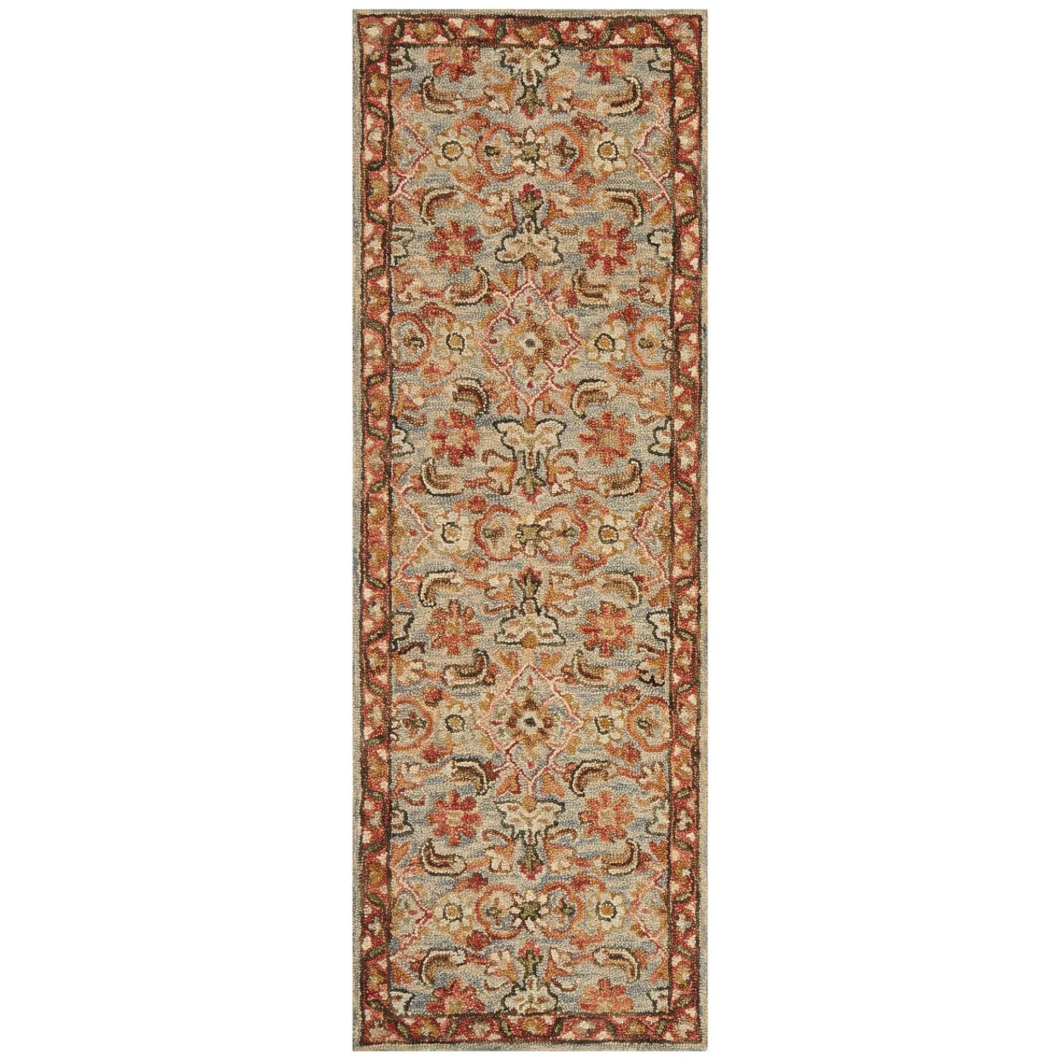 Plow & Hearth Area Rugs>Kensington Floral Wool Rug, 5' x 7'6" Slate