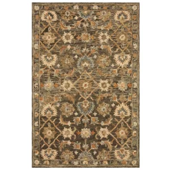 Plow & Hearth Area Rugs>Kensington Trellis Wool Rug, 2'3" x3'9" DarkTaupe
