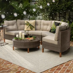 Plow & Hearth Outdoor Seating Sets>Kingwood Modular 5-Piece Outdoor Seating Set Brown