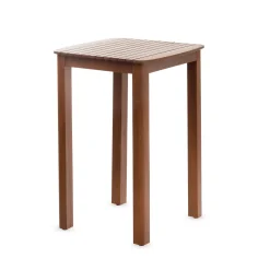Plow & Hearth Outdoor Dining Sets>Lancaster Eucalyptus Outdoor Bar Set with Table and 2 Bar Stools, 3-Piece Set Natural