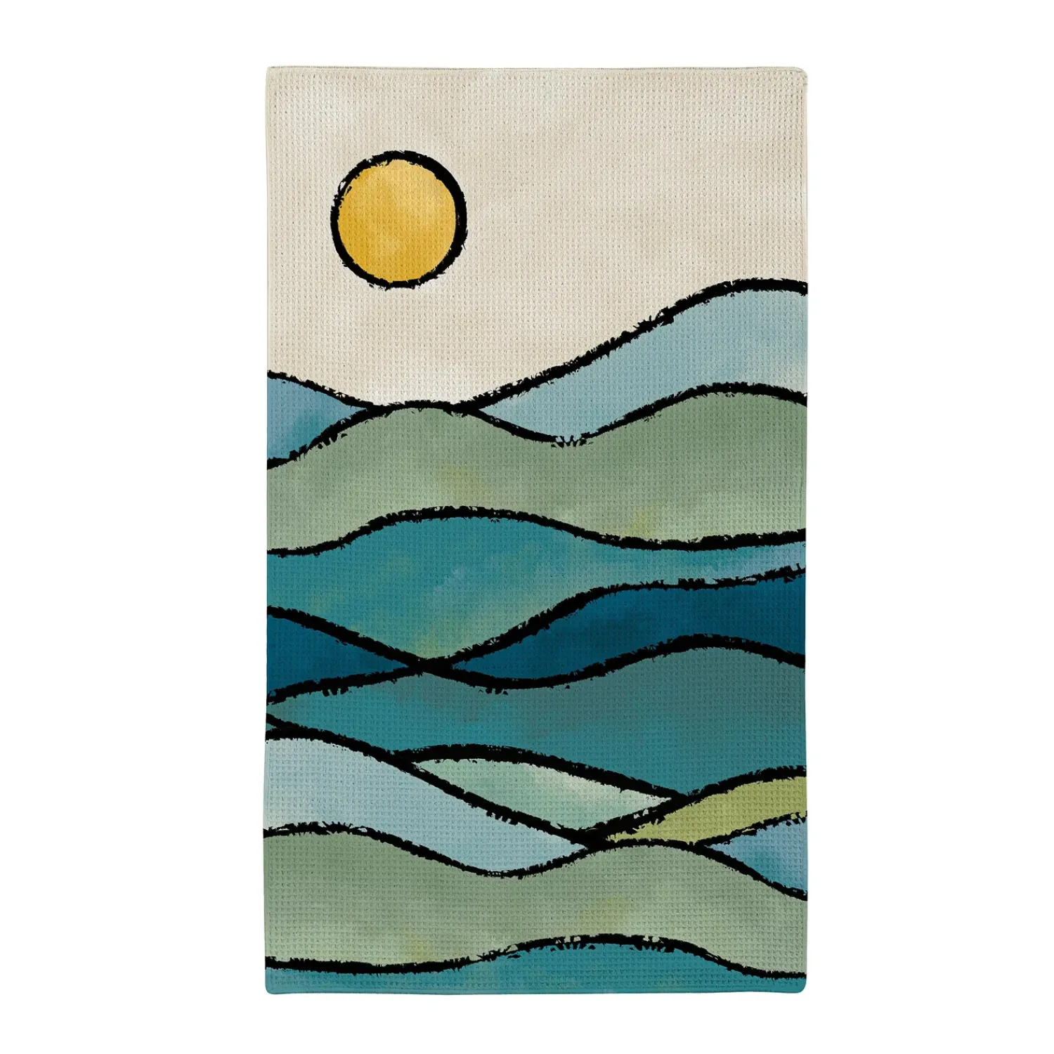 Plow & Hearth Kitchen Linens>Landscape Gesture Quick Dry Kitchen Towel, 18" x 30"