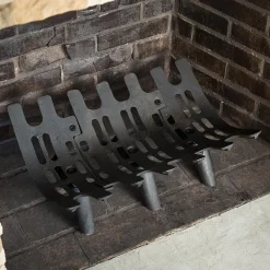 Plow & Hearth Fireplace Grates & Firebacks>Large Cast Iron Deep-Bed Fireplace Grate with Six Legs