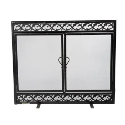 Plow & Hearth Fireplace Screens With Doors>Large Cast Iron Scrollwork Fire Screen With Doors Black