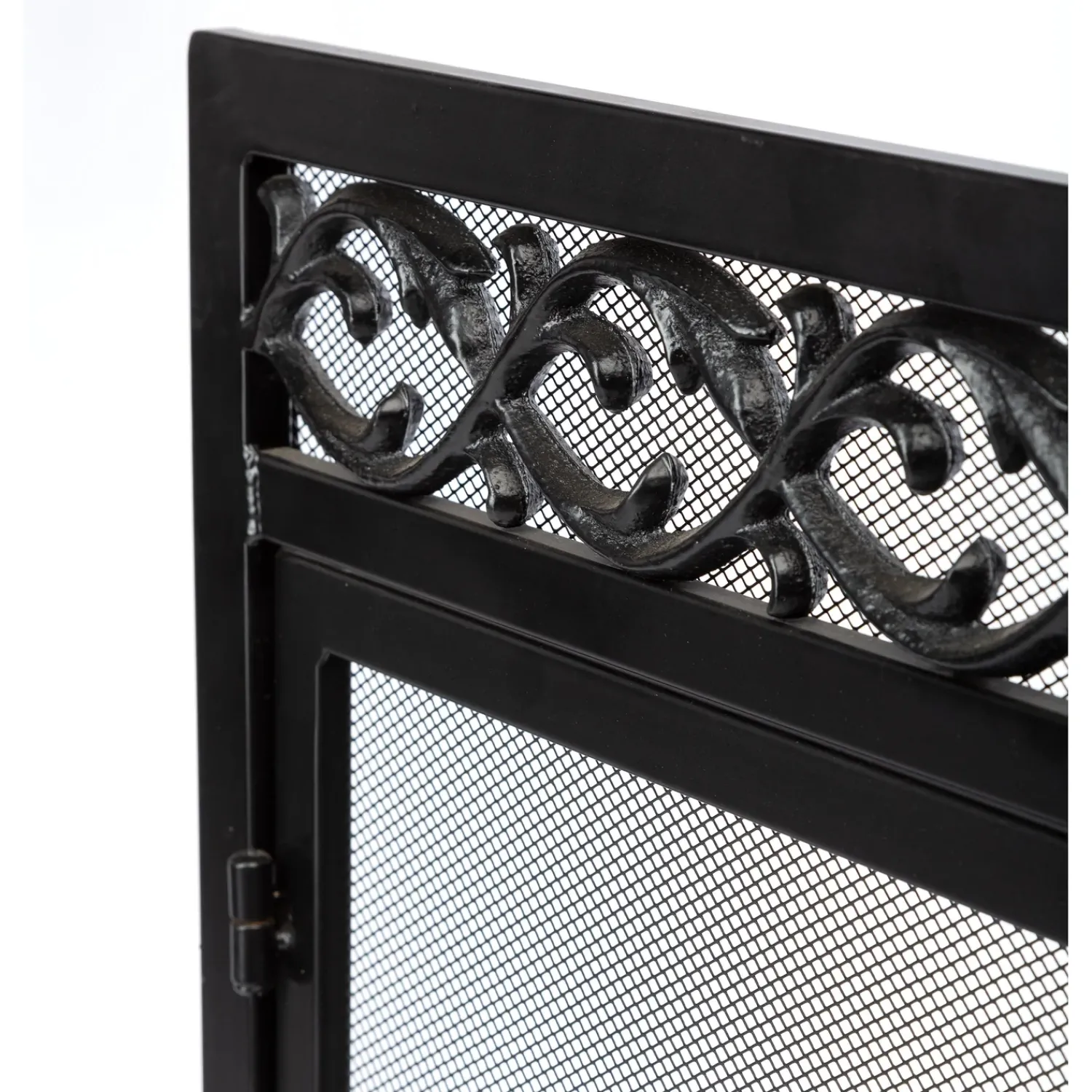 Plow & Hearth Fireplace Screens With Doors>Large Cast Iron Scrollwork Fire Screen With Doors Black
