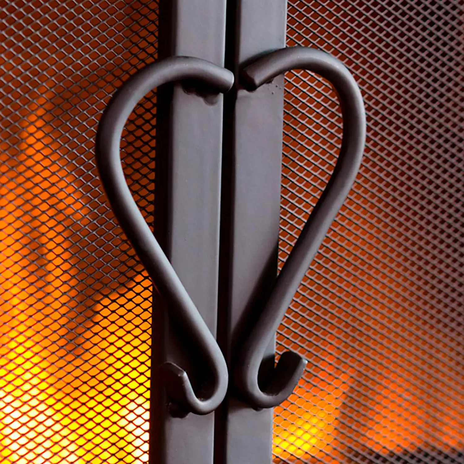Plow & Hearth Fireplace Screens With Doors>Large Cast Iron Scrollwork Fire Screen With Doors Black