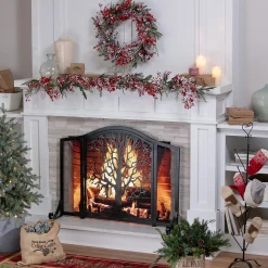 Plow & Hearth Fireplace Screens With Doors>Large Tree of Life Fire Screen with Door Black