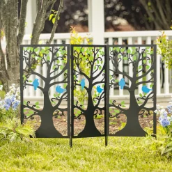 Plow & Hearth Garden Stakes|Arbors & Trellises>Laser-Cut Metal Bluebird Garden Screen