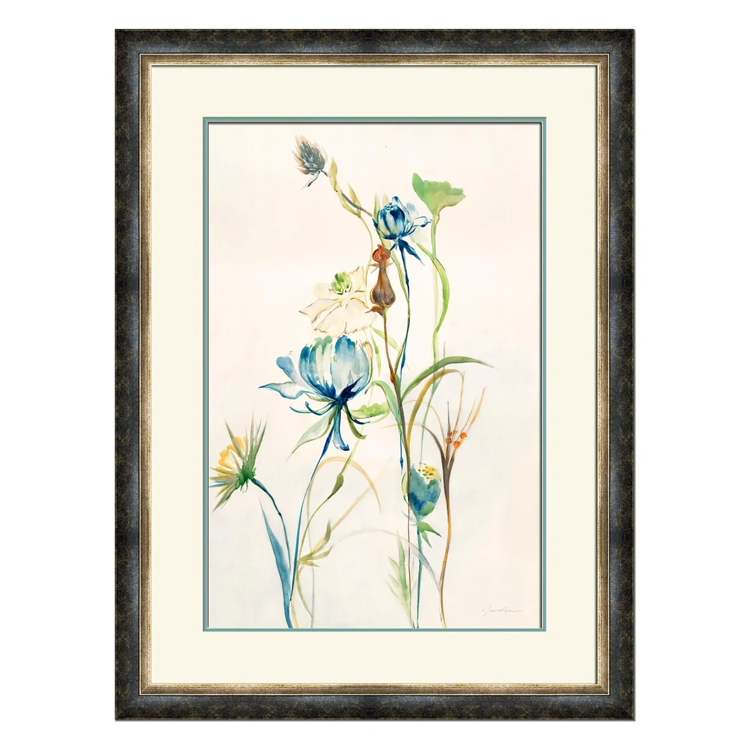 Plow & Hearth Wall Art>Late Summer Wildflowers II Framed Wall Art Painting