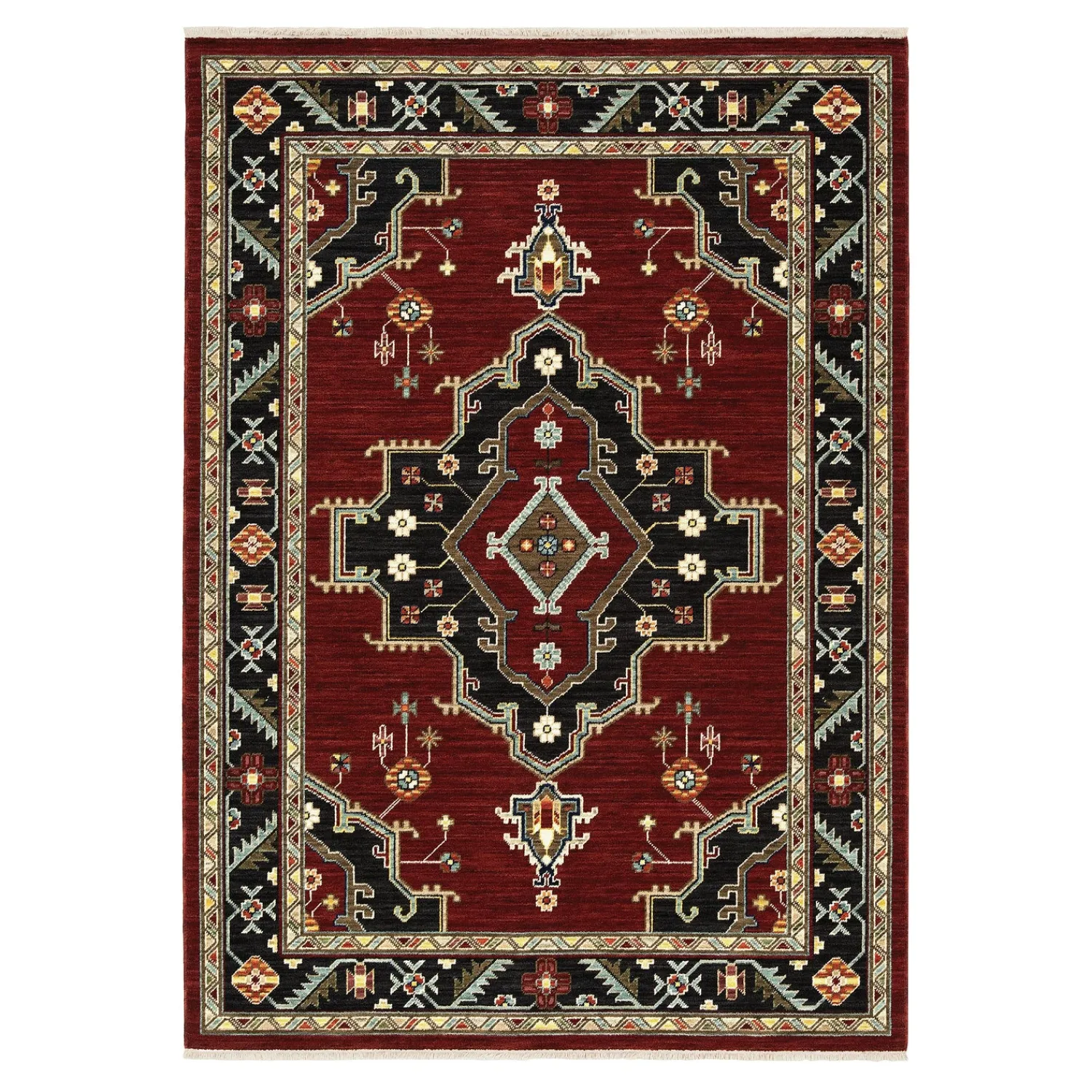 Plow & Hearth Area Rugs>Laurenburg Border Wool Rug, 3'3" x 5'