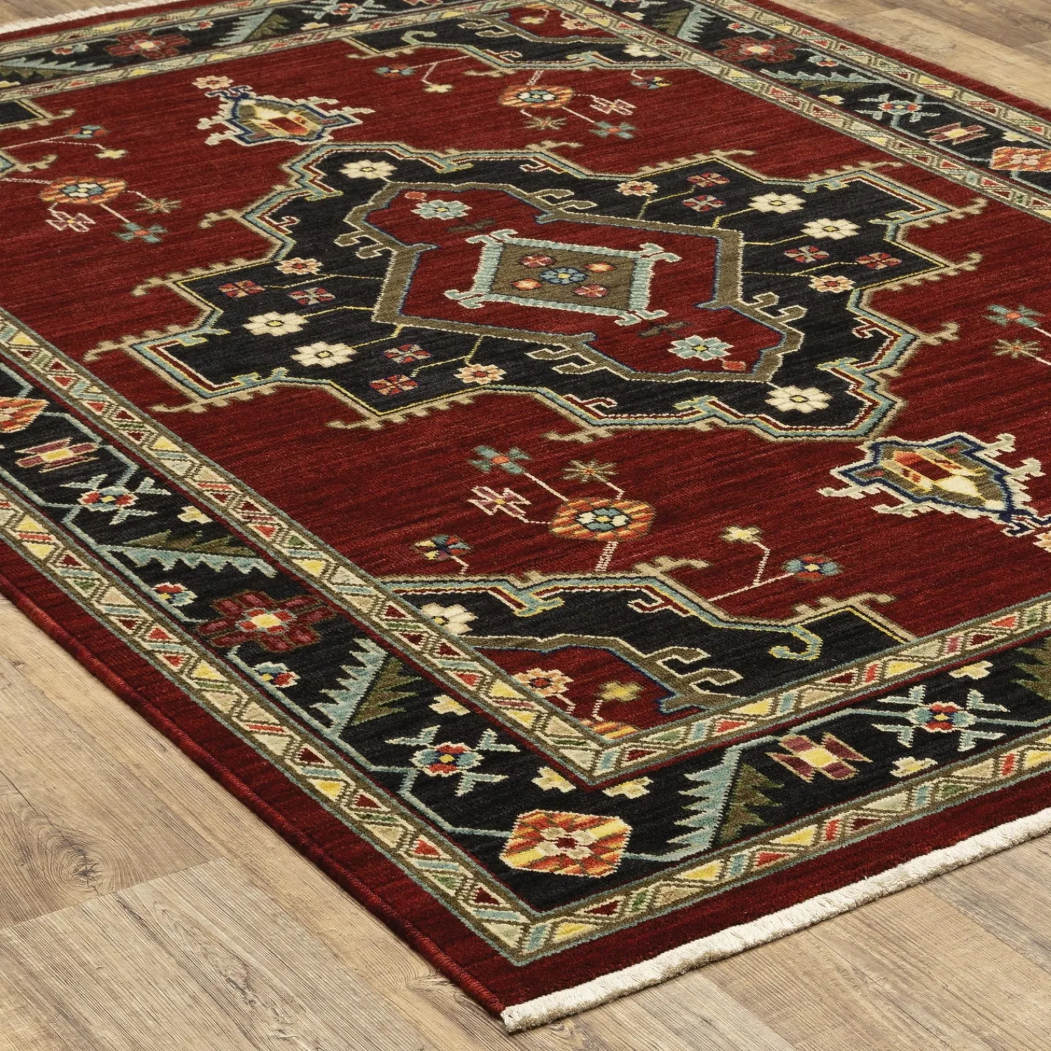 Plow & Hearth Area Rugs>Laurenburg Border Wool Rug, 7'10" x 10'