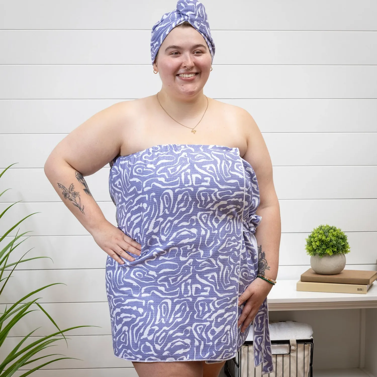 Plow & Hearth Bath Accessories>Lavender Flow Quick Dry Body Wrap