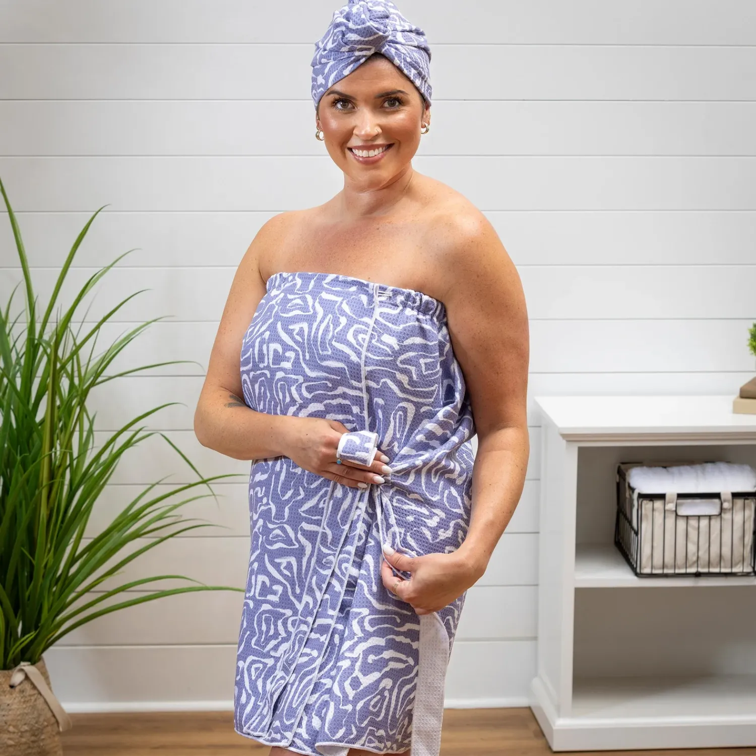 Plow & Hearth Bath Accessories>Lavender Flow Quick Dry Body Wrap