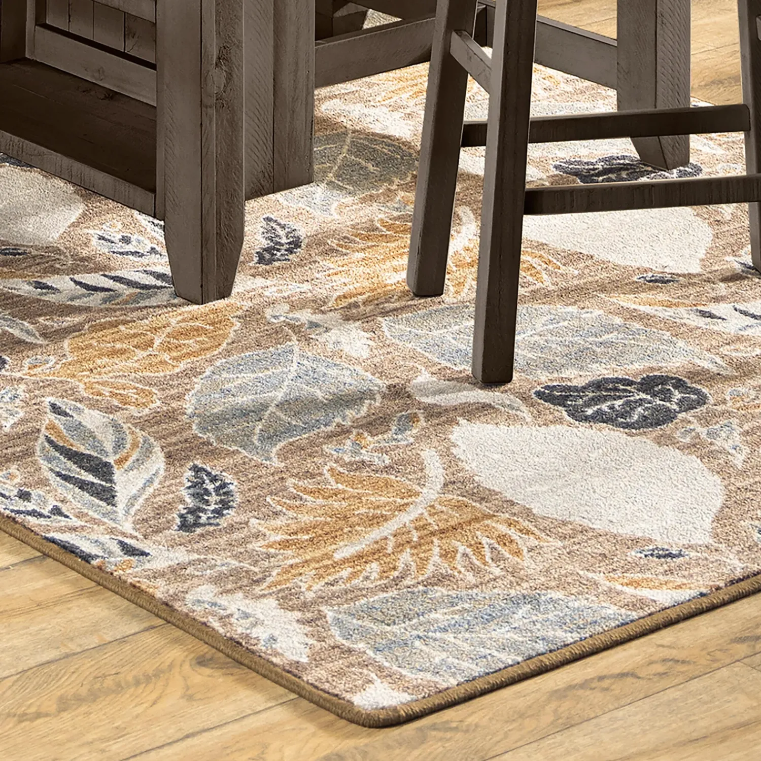Plow & Hearth Area Rugs>Leaves EnduraStran Area Rug, 8' x 11' Suede