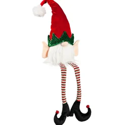 Plow & Hearth Decorative Accents|Lighted Accents>LED Fabric Gnome Elf Table Décor with Long Legs