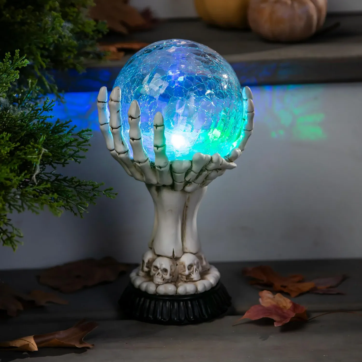 Plow & Hearth Garden Statues>LED Skull Hand Globe Statuary