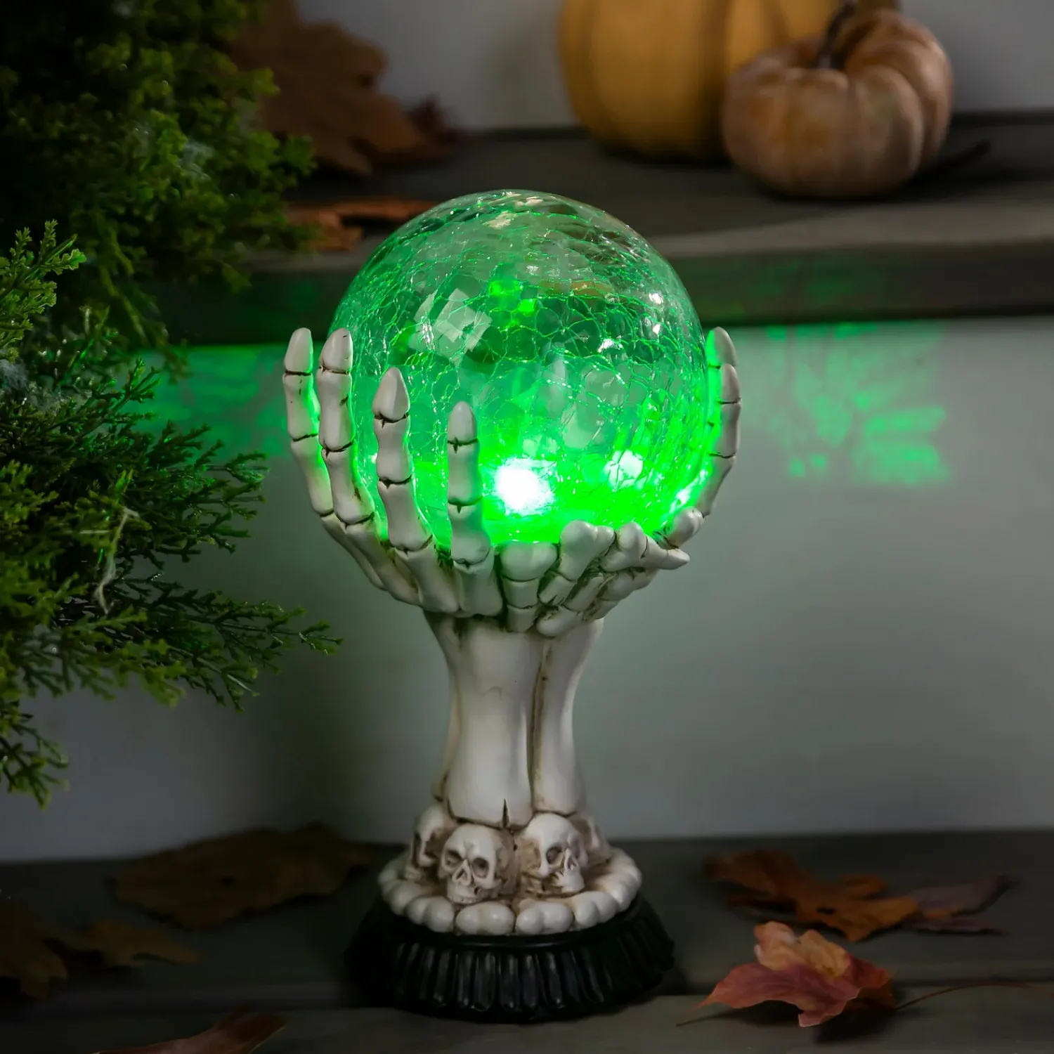 Plow & Hearth Garden Statues>LED Skull Hand Globe Statuary