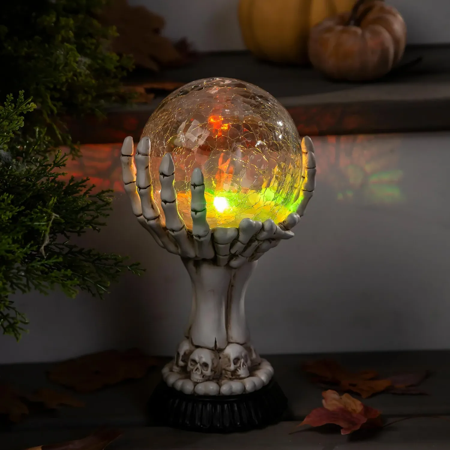 Plow & Hearth Garden Statues>LED Skull Hand Globe Statuary