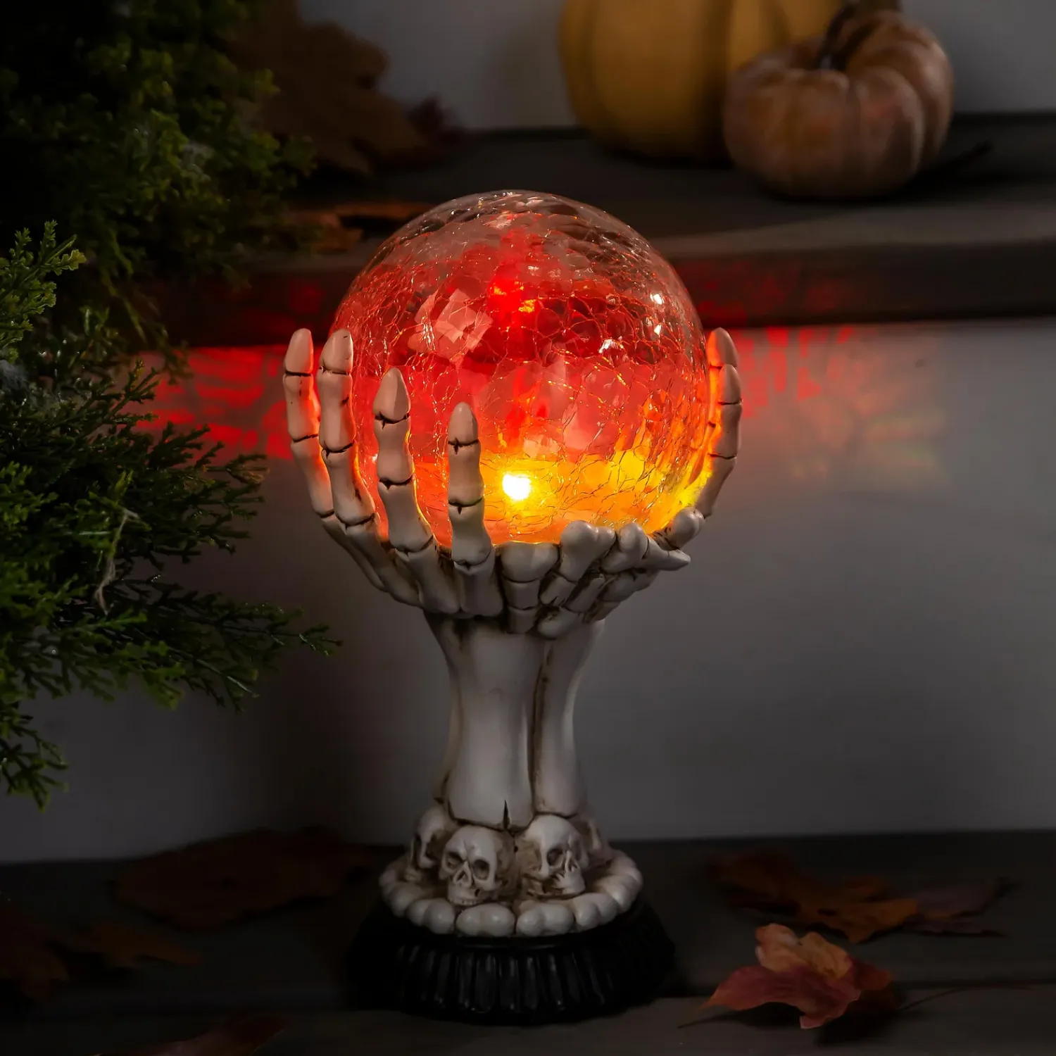 Plow & Hearth Garden Statues>LED Skull Hand Globe Statuary