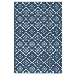 Plow & Hearth Area Rugs>Lexington Trellis Rug, 3'7"x 5'6" Navy