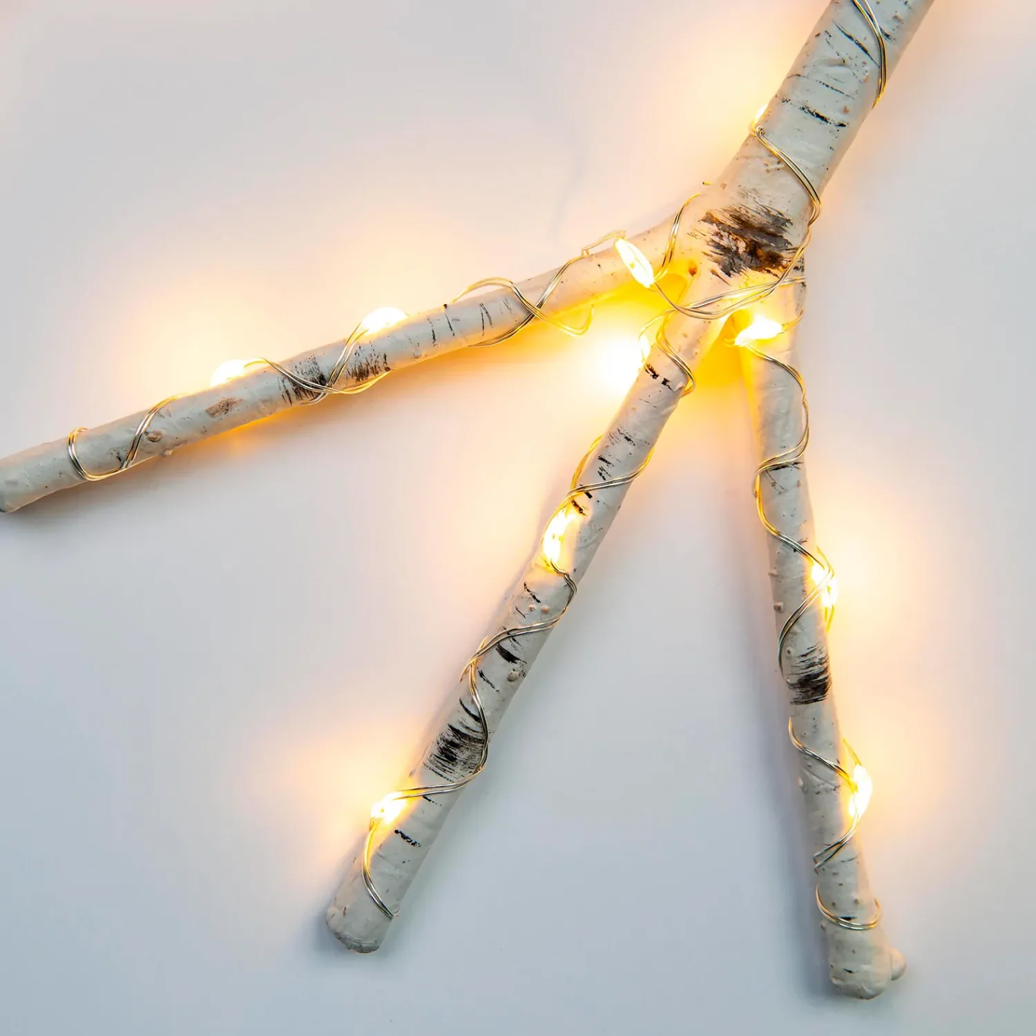 Plow & Hearth Lighted Accents>Lighted Birch Branch Snowflake Hanging Accent White