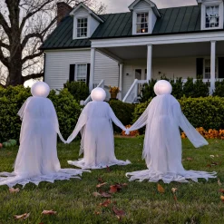 Plow & Hearth Garden Stakes|Lighted Garden Decorations>Lighted Halloween Phantom Ghost Stakes, Set of 3
