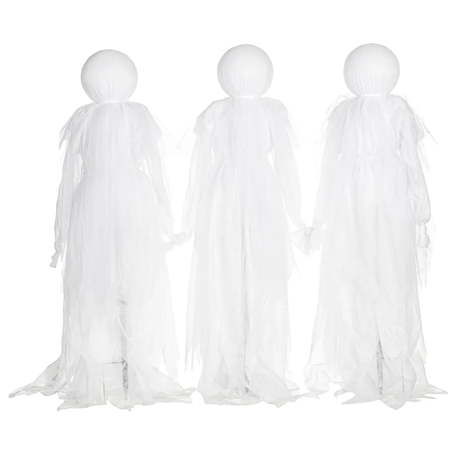 Plow & Hearth Garden Stakes|Lighted Garden Decorations>Lighted Halloween Phantom Ghost Stakes, Set of 3