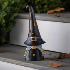 Plow & Hearth Garden Statues>Lighted Halloween Witch Gnome
