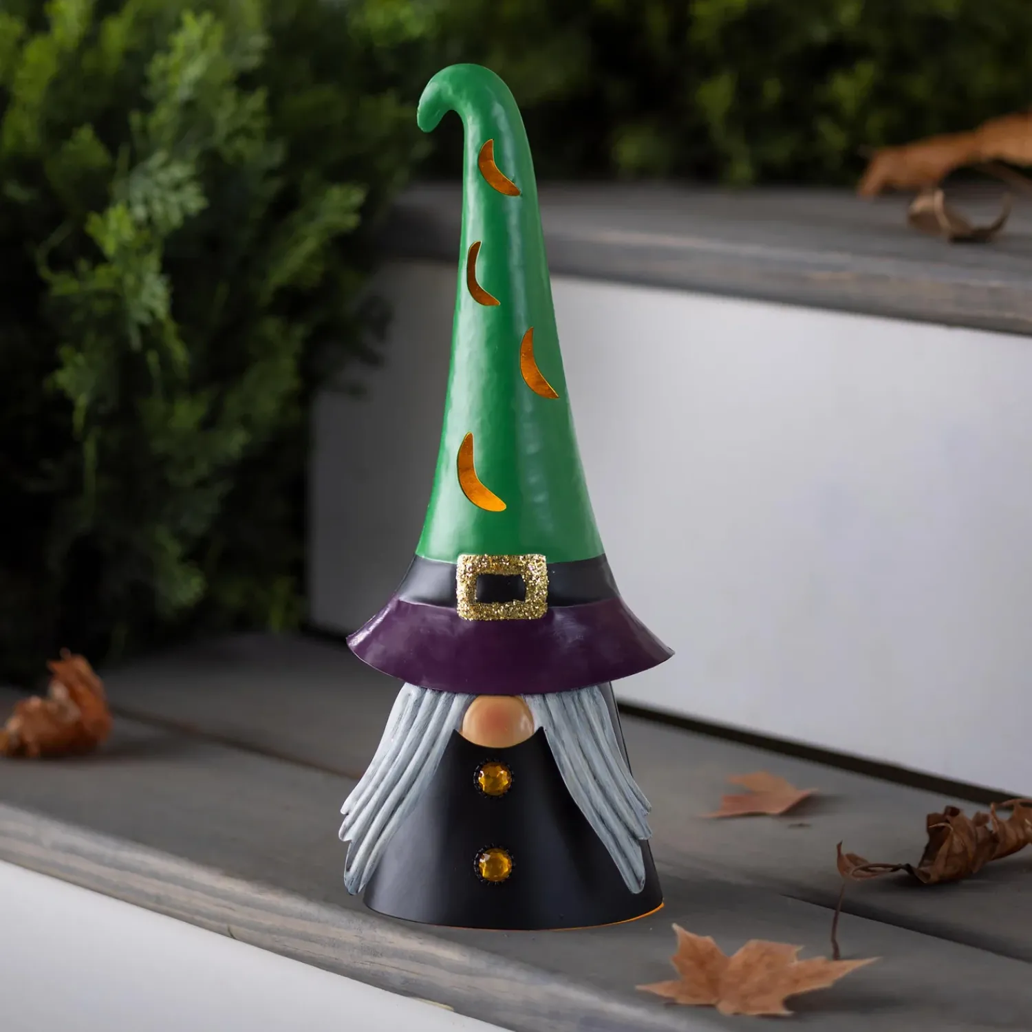 Plow & Hearth Garden Statues>Lighted Halloween Witch Gnome
