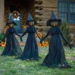 Plow & Hearth Garden Stakes>Lighted Halloween Witch Stakes, Set of 3
