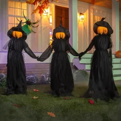 Plow & Hearth Garden Stakes>Lighted Halloween Witch Stakes, Set of 3