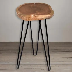 Plow & Hearth Accent Tables>Live Edge Acacia Wood Accent Table with Hairpin Legs