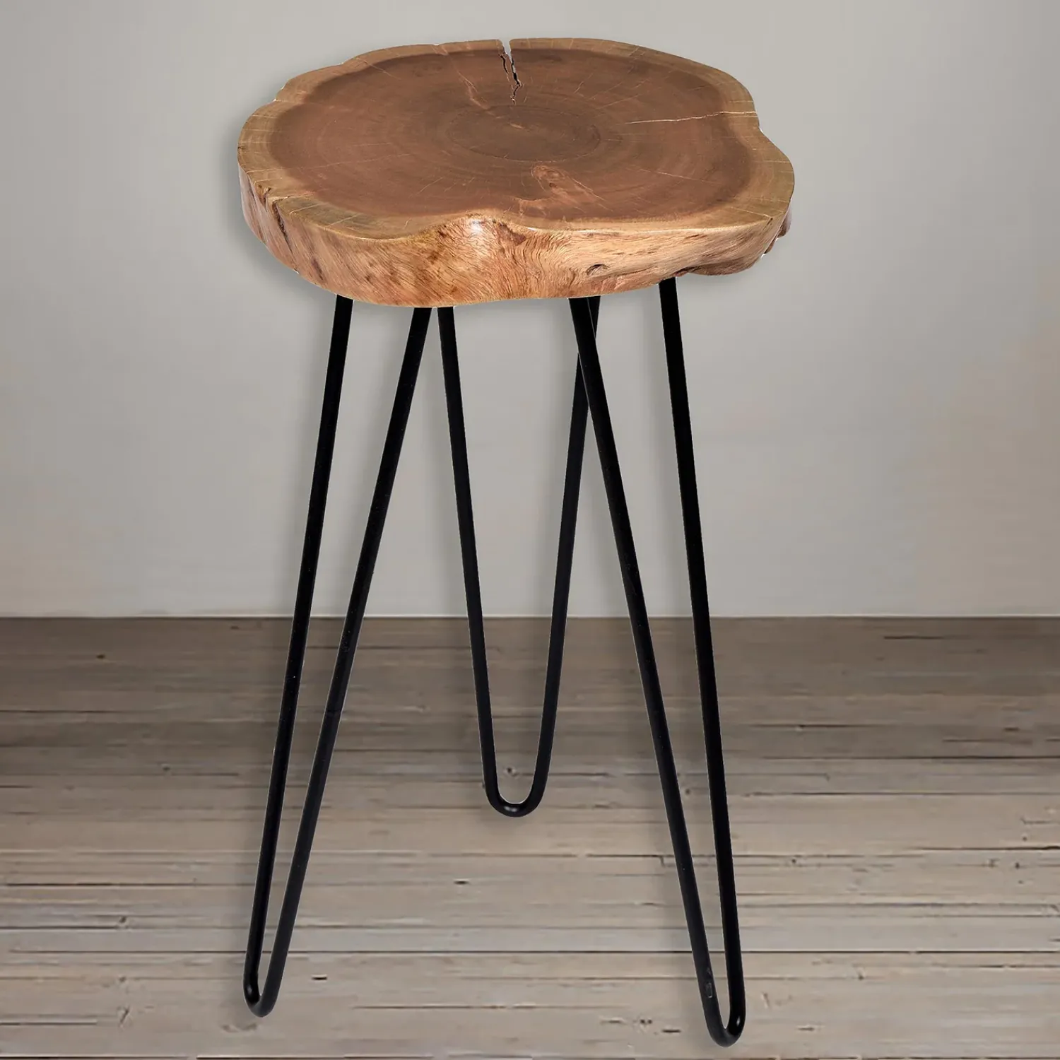 Plow & Hearth Accent Tables>Live Edge Acacia Wood Accent Table with Hairpin Legs