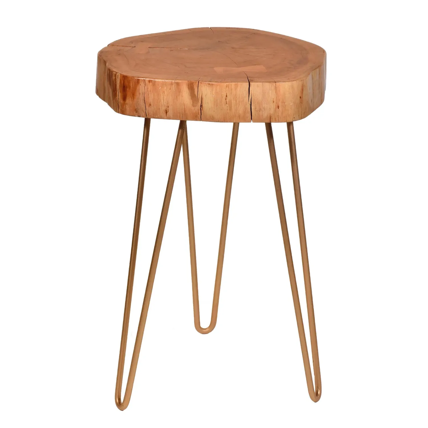 Plow & Hearth Accent Tables>Live Edge Acacia Wood Accent Table with Hairpin Legs