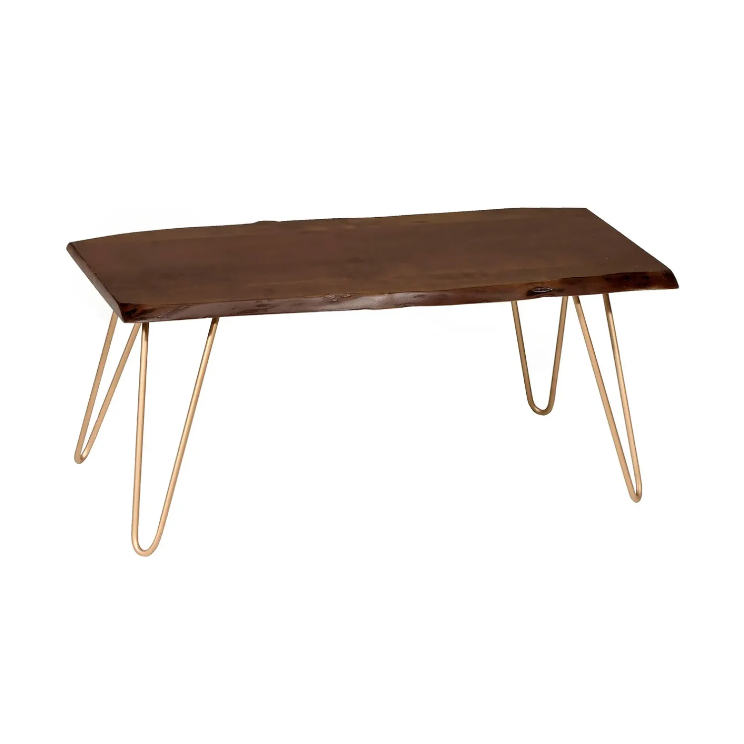 Plow & Hearth Accent Tables|Indoor Benches>Live Edge Acacia Wood Bench/Table with Hairpin Legs