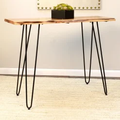Plow & Hearth Desks & Console Tables>Live Edge Acacia Wood Console Table with Hairpin Legs