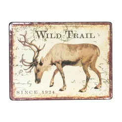 Plow & Hearth Accent Tables>Lodge Postcards TV Trays, Set of 4, with Brown Stands