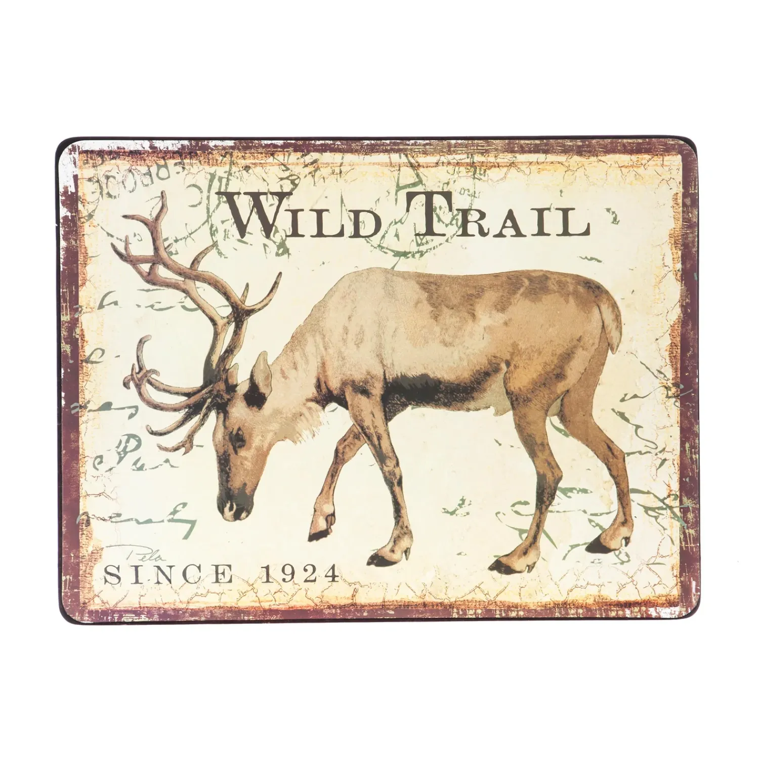 Plow & Hearth Accent Tables>Lodge Postcards TV Trays, Set of 4, with Brown Stands