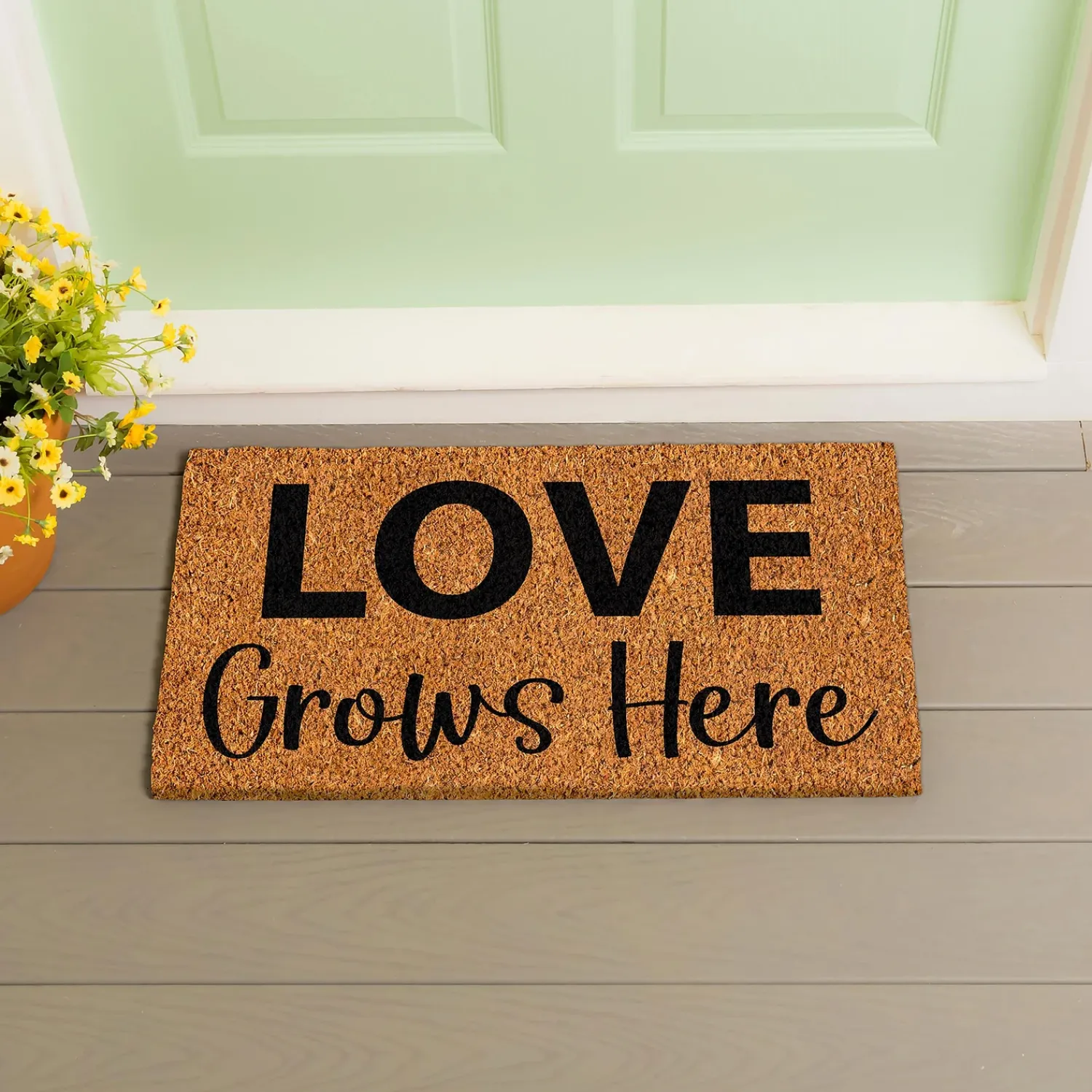 Plow & Hearth Coir Mats>Love Grows Here Coir Mat