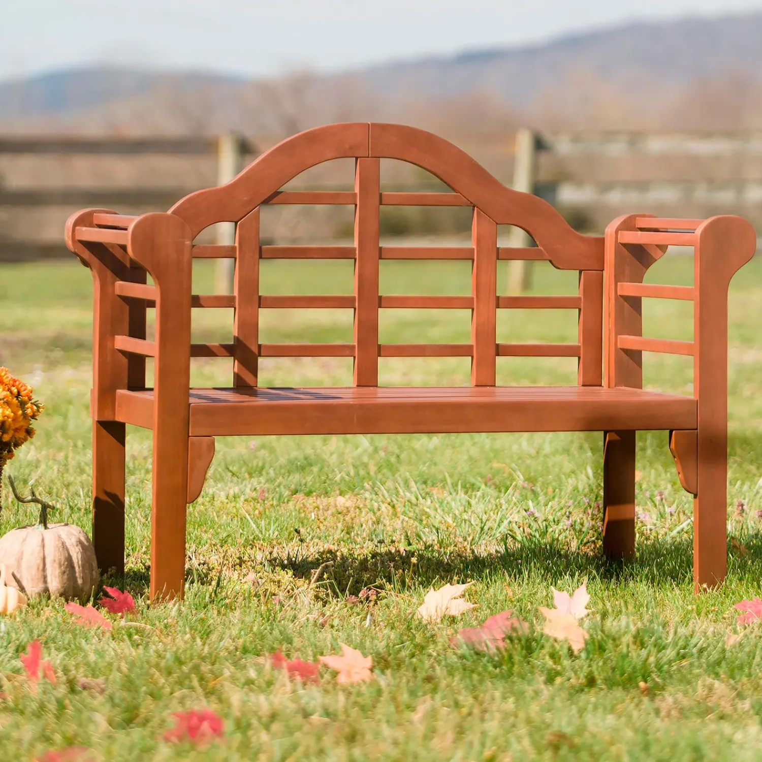Plow & Hearth Outdoor Benches>Lutyens Wood Garden Bench Natural