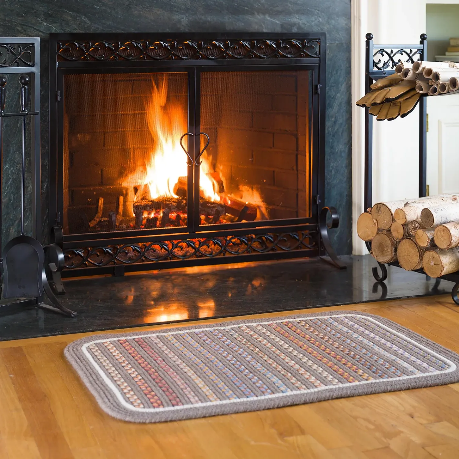 Plow & Hearth Area Rugs>Lynnhaven Wool Solid Border Braided Rug, 4' x 6'