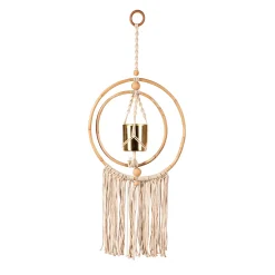 Plow & Hearth Planters & Plant Stands>Macrame and Metal Hanging Planter, 34"H
