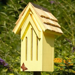 Plow & Hearth Wildlife Housing>Mademoiselle Wood Butterfly House Shelter with Pole