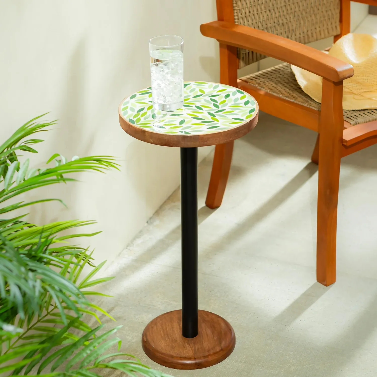 Plow & Hearth Accent Tables|Outdoor Side Tables>Mango Wood Drink Table
