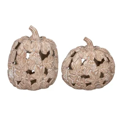 Plow & Hearth Garden Statues>Maple Leaf Mushroom Pumpkin Statue, Set