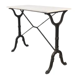 Plow & Hearth Desks & Console Tables>Marble-Top Console Table with Cast Iron Base White