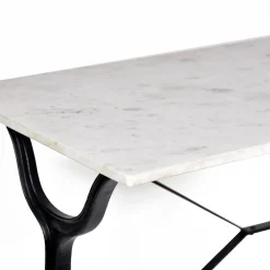Plow & Hearth Desks & Console Tables>Marble-Top Console Table with Cast Iron Base White