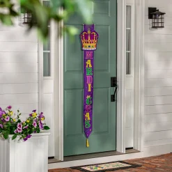 Plow & Hearth Fabric Door Hangers>Mardi Gras Crown Door Banner
